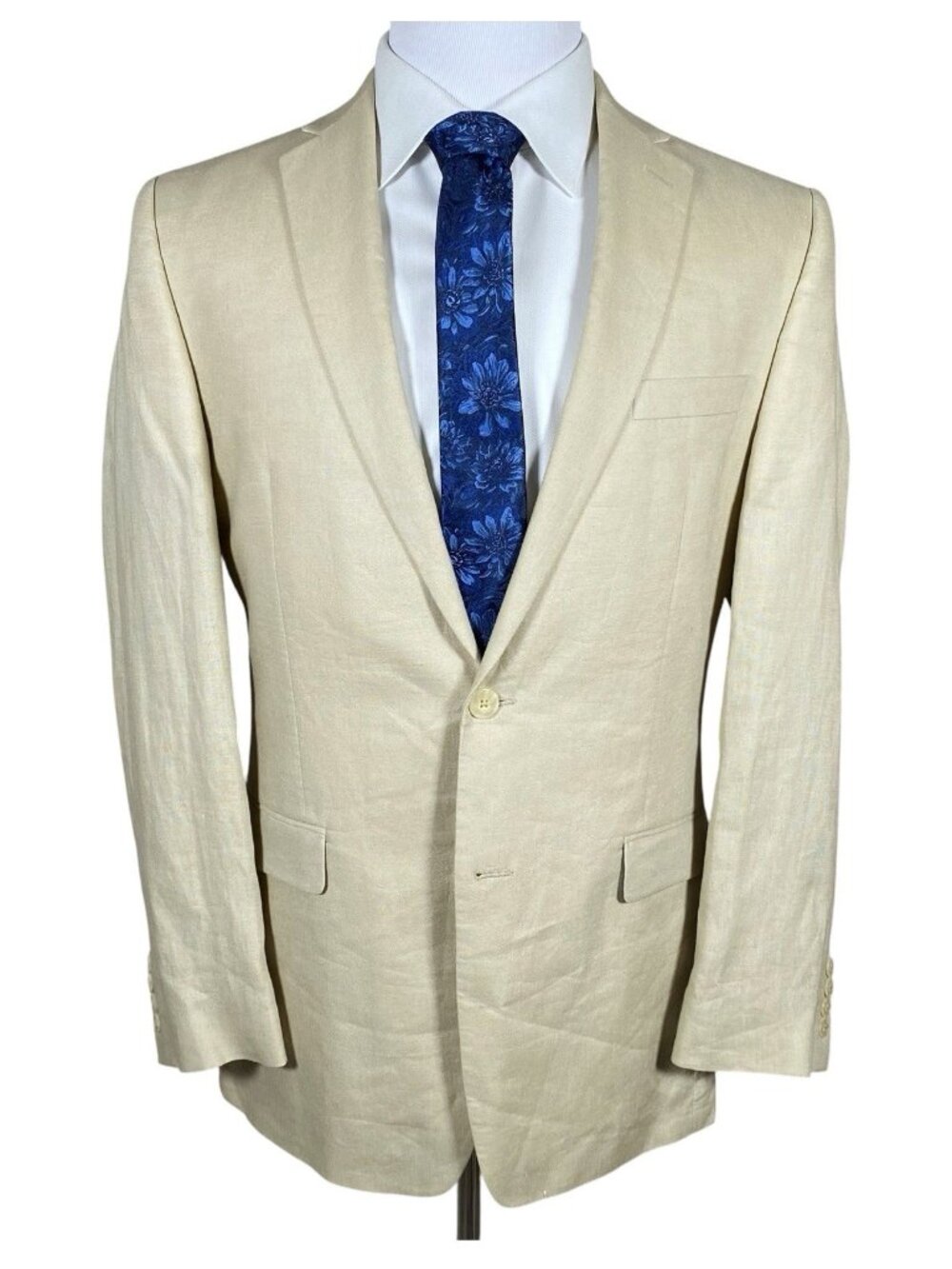 Calvin Klein 100% Linen Sport Coat 38L 40L Summer Blazer Beach Wedding Guest